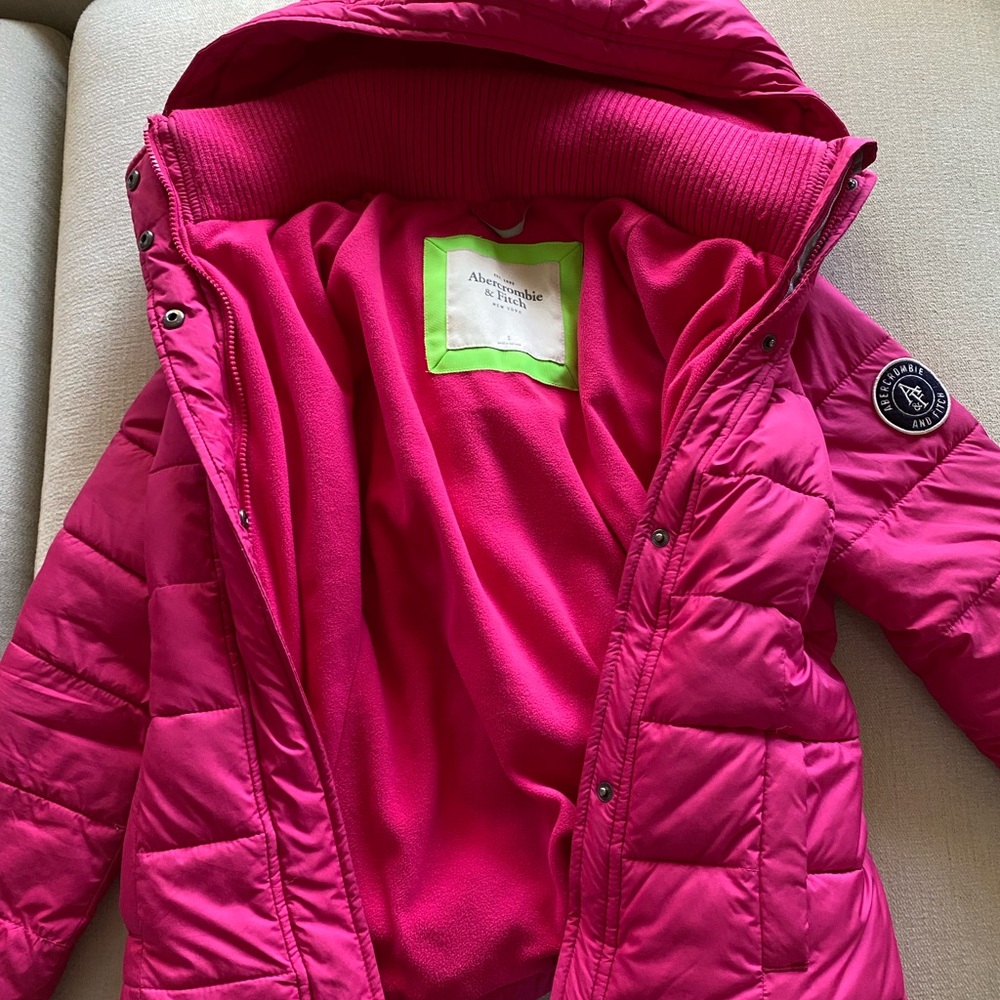 Fuchsia Abercrombie & Fitch Puffer Jacket